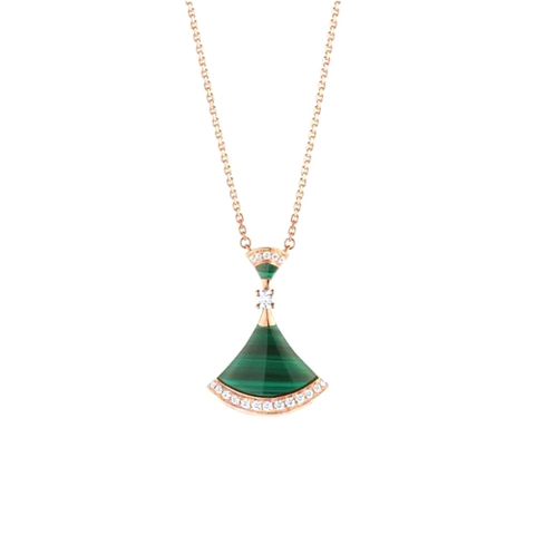 Vòng cổ BVLGARI DIVAS’ DREAM Necklace in 18 KT malachite vàng hồng 18K