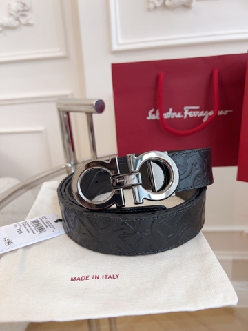 DÂY LƯNG Salvatore Ferragamo Adjustable Gancini Belt Khóa bạc