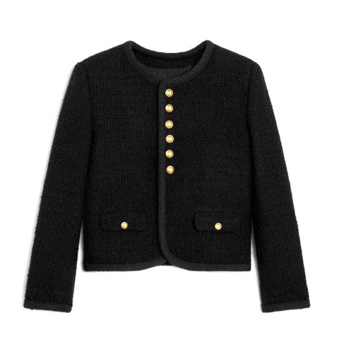 ÁO Celine Women Chasseur Jacket in Bouclette Natté-Black