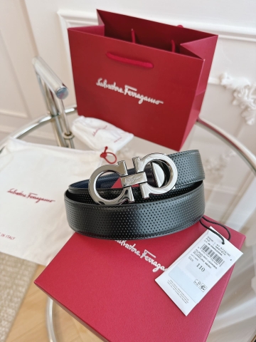 DÂY LƯNG Salvatore Ferragamo Adjustable Gancini Belt Khóa bạc