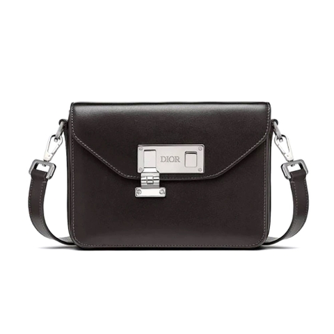 TÚI DIOR Messenger Pouch Black Smooth Calfskin