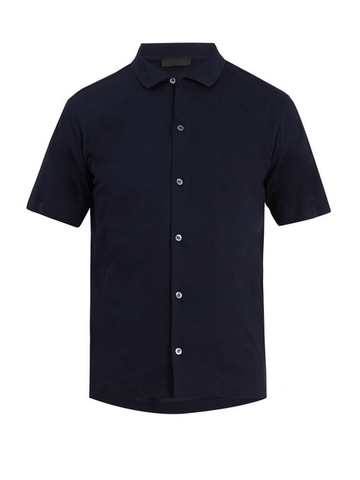 ÁO POLO PRADA SPREAD collar cotton-piqué polo shirt