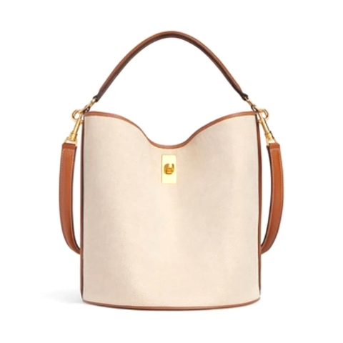 TÚI Celine Women Bucket 16 Bag in Textile and Calfskin