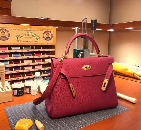 TÚI HERMES Kelly 28CM Bordeaux