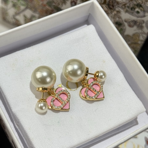 HOA TAI DIOR CD PEARL HEART PINK TRIBALES