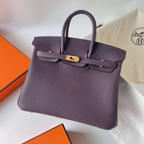 Túi Hermes Birkin Togo Grape purple Gold Hardware Handmade khâu tay 25cm