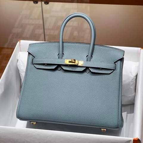 Túi Hermes Birkin Azur Togo  25CM Handmade khâu tay(Giá liên hệ)