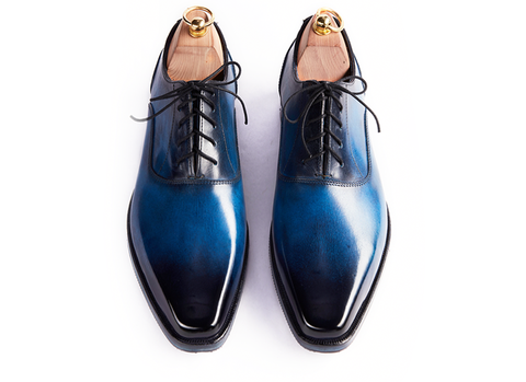 HENDERSON SHOES PERSONALIZATION BLUE PAINTING HANDCRAFTED SHOES