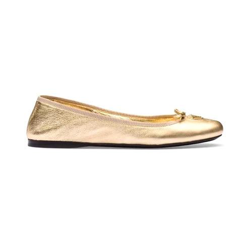 GIÀY Prada Women Nappa Leather Ballerinas-Gold