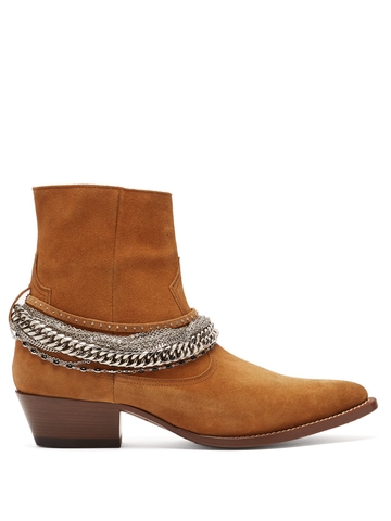 GIÀY AMIRI  Western Chain suede boots