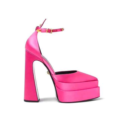 GIÀY Versace Women Aevitas Pointy Platform Pumps in 16cm Heel Height-Pink