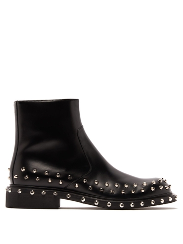 GIÀY PRADA  Studded leather ankle boots