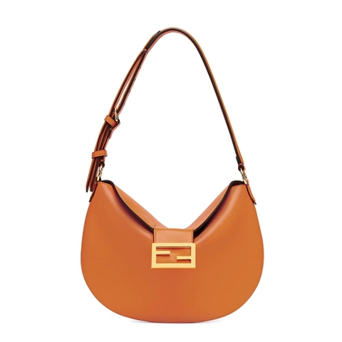 TÚI Fendi Women Small Croissant Brown Leather Bag