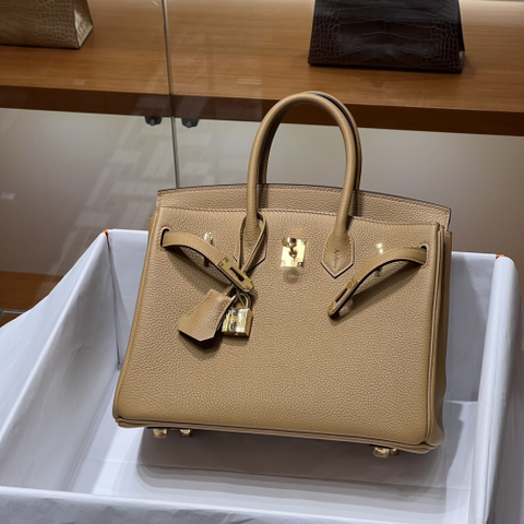 Túi Hermes Birkin Togo 25CM Brown Handmade khâu tay(Giá liên hệ)