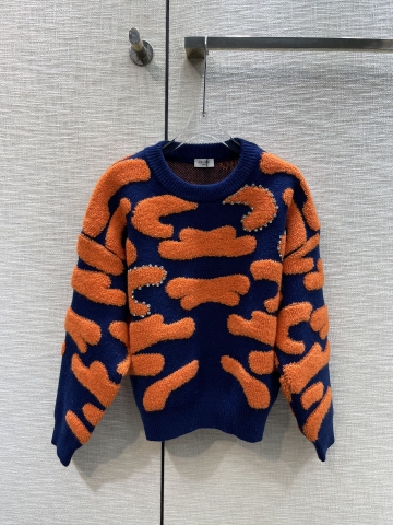 ÁO CELINE Round-Neck Tiger Print Sweater