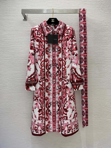 VÁY DOLCE & GABBANA Majolica Print Party Long Dress High Classy