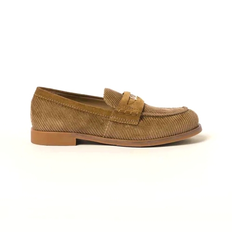 GIÀY Miu Miu Women Corduroy Loafers with Screen-printed Logo