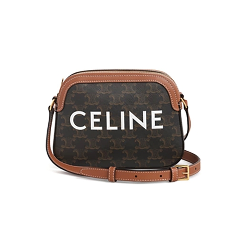 TÚI Celine Women Small Camera Bag in Triomphe Canvas-Brown