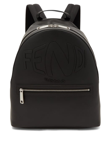 BALO FENDI Warped-logo leather backpack