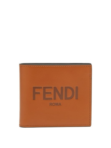 VÍ FENDI Logo-debossed leather bifold wallet
