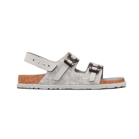 GIÀY DIOR By Birkenstock Milano Sandal Gray Nubuck Calfskin