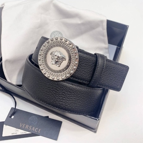 DÂY LƯNG VERSACE MEDUSA HEAD CALFSKIN LEATHER Khóa trắng