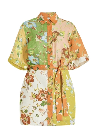 VÁY ALEMAIS LAMU COLORBLOCK IN LINEN High Classy