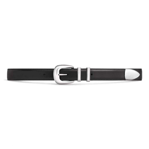 DÂY LƯNG Celine Women Medium Western Belt in Smooth Calfskin-Silver