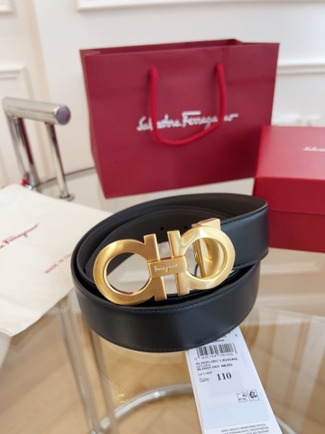 DÂY LƯNG Salvatore Ferragamo Adjustable Gancini Belt Khóa vàng