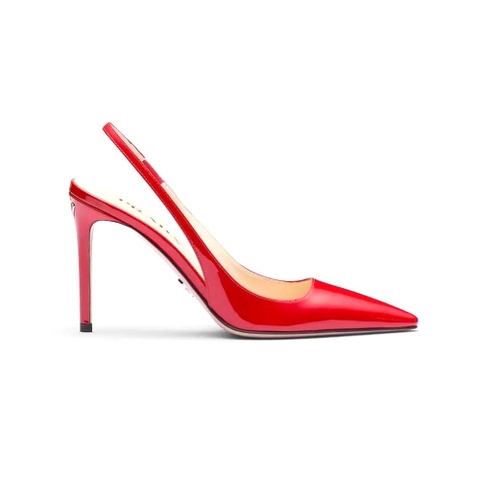 GIÀY Prada Women Patent Leather Slingbacks-Red