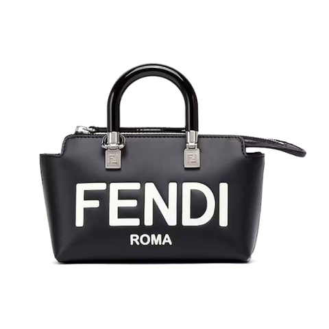 TÚI Fendi Women By The Way Mini Small Boston Bag in Black Leather