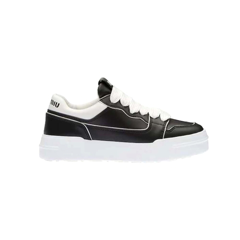 GIÀY Miu Miu Women Leather Sneakers-Black