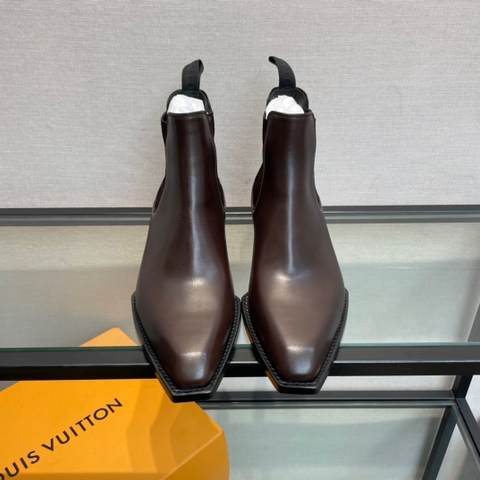 GIÀY LOUIS VUITTON BROWN LEATHER BOOTS SHOES