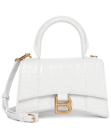 TÚI BALENCIAGA Hourglass XS croc-embossed leather shoulder bag