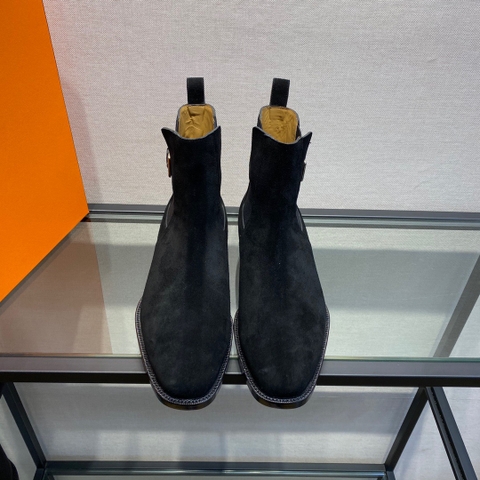 GIÀY HERMES SUEDE LEATHER BOOTS SHOES