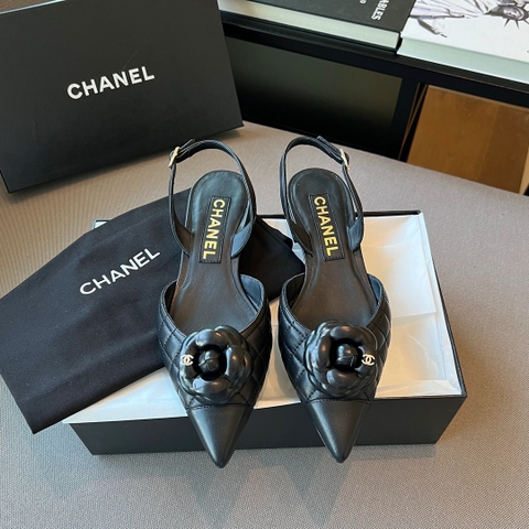 GIÀY CHANEL Camellia Flower Leather Sling Back