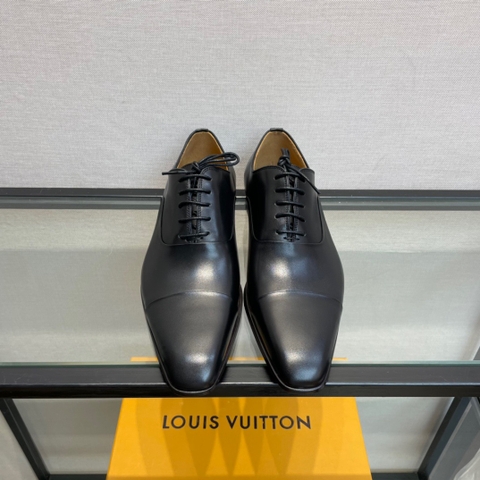 GIÀY LOUIS VUITTON BLACK LEATHER BROGUES SHOES