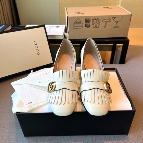 GIÀY GUCCI GG LEATHER LOGO LOAFER SHOES