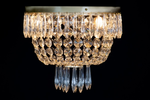 ĐÈN trần ATLANTIS Crystal Ceiling Light In Brushed Brass