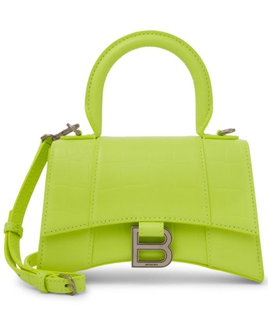 TÚI BALENCIAGA Hourglass XS croc-embossed leather shoulder bag
