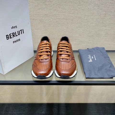 GIÀY BERLUTI Leather Brown Sneaker shoes