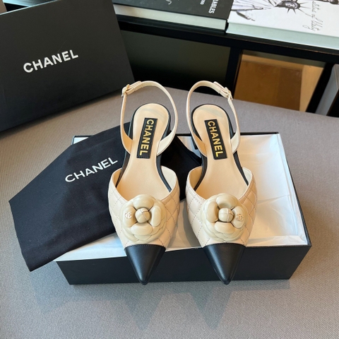 GIÀY CHANEL Camellia Flower Leather Sling Back
