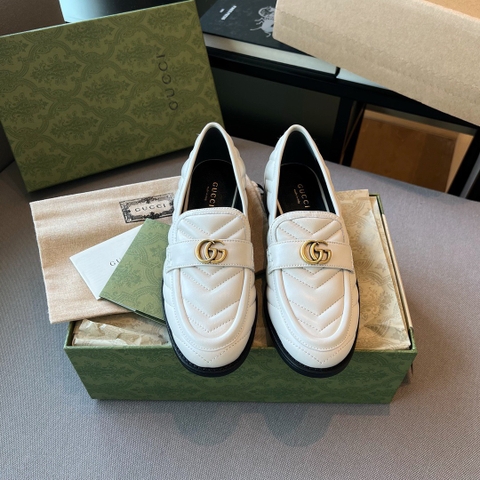 GIÀY GUCCI GG LEATHER LOGO LOAFER SHOES