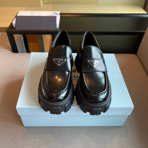GIÀY PRADA Leather loafer High Sole