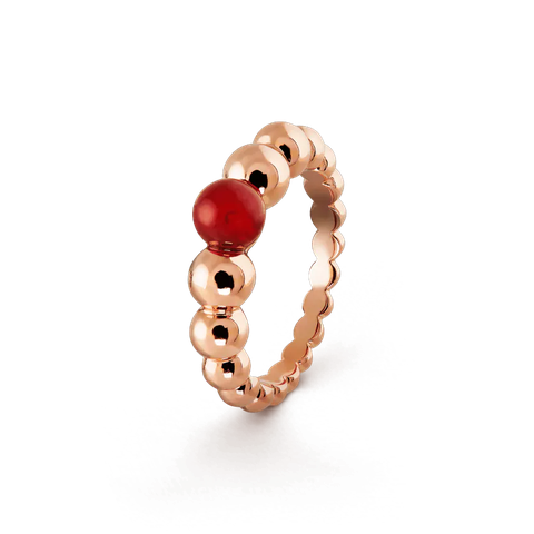 NHẪN VAN CLEEF & ARPELS PERLE'E COULEURS VARIATION CARNELIAN 18K GOLD