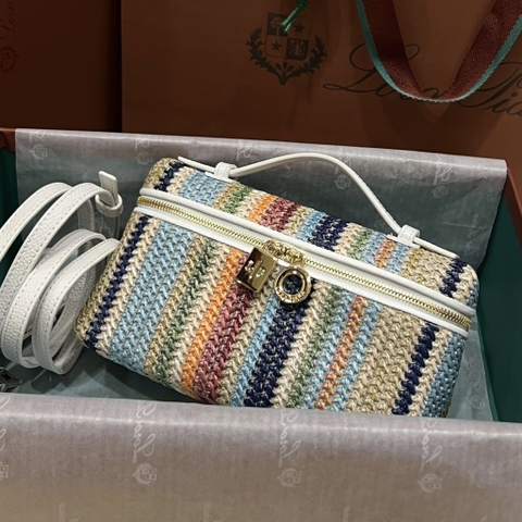 TÚI Loro Piana Women Extra bằng da bê kết hợp vải lanh