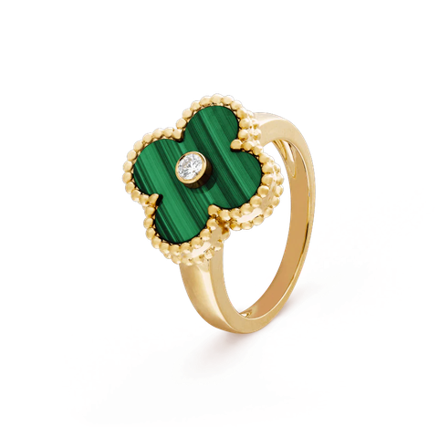 NHẪN VAN CLEEF & ARPELS ALHAMBRA MALACHITE GOLD 18K YELLOW GOLD
