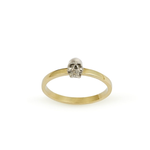 THE Cross My Heart Skull Gold 10K rings ft sterling silver 925 Italia