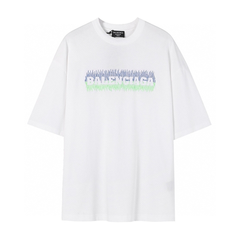ÁO BALENCIAGA print cotton jersey T-shirt