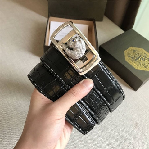 DÂY LƯNG STEFANO RICCI CROCODILE LEATHER DA CÁ SẤU Belt Khóa bạc